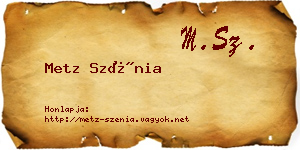 Metz Szénia névjegykártya